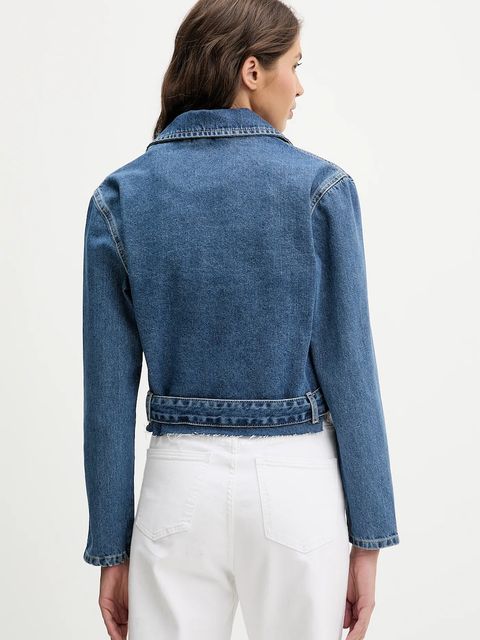 Karl Lagerfeld Jeans kurtka jeansowa kolor niebieski przejściowa B1W14040