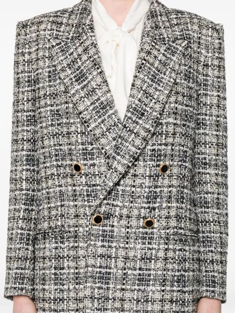 Alessandra Rich double-breasted tweed blazer - White