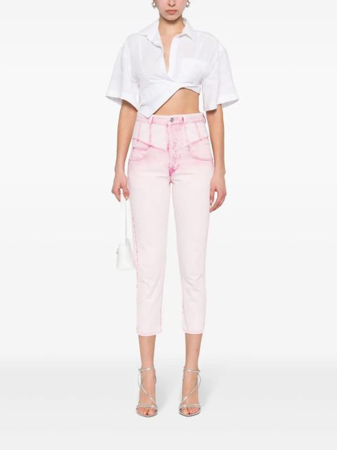 ISABEL MARANT Oliviani high-rise cropped jeans - Pink