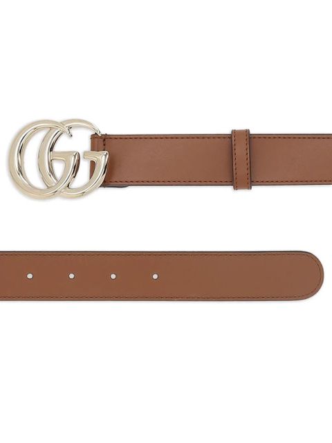 Gucci double G-buckle leather belt - Brown