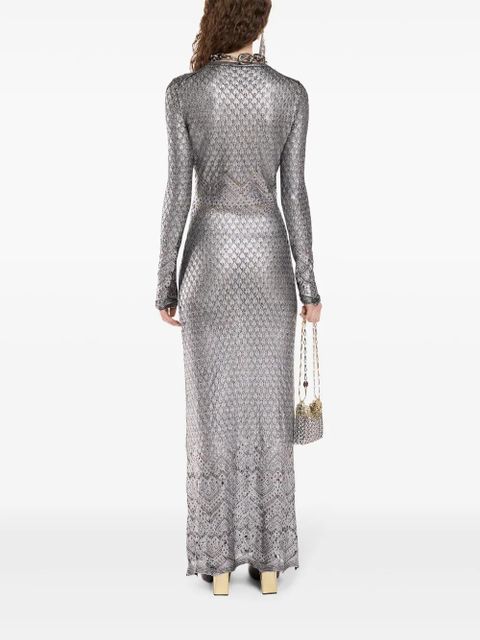 Rabanne metallic knitted maxi dress - Silver