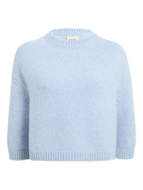 KHAITE Sabina crew-neck cropped sweater - Blue - zdjęcie produktu nr 1