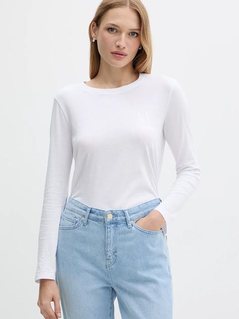 Armani Exchange longsleeve bawełniany kolor biały XW001450 AF10356 - zdjęcie produktu nr 1