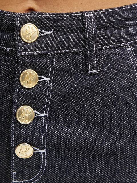 Karl Lagerfeld spódnica jeansowa kolor granatowy midi ołówkowa A1W12027