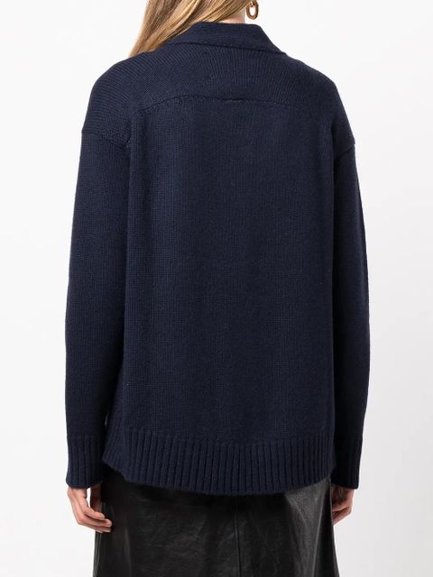 Jil Sander V-neck knitted cardigan - Blue - zdjęcie produktu nr 2