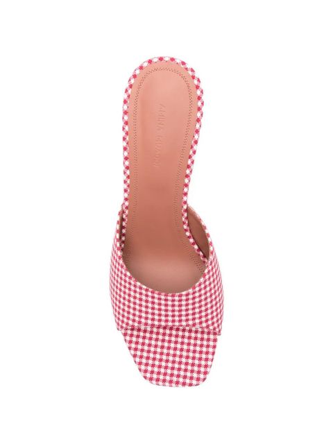 Amina Muaddi Lupita gingham sandals - Red