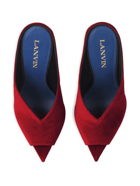 Lanvin Midnight Step sculpted-heel peep-toe mules - Red