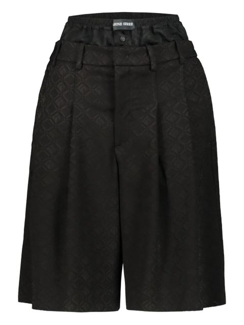 Marine Serre Moon Diamand jacquard shorts - Black - zdjęcie produktu nr 1