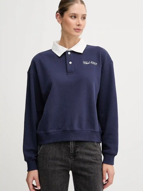 United Colors of Benetton bluza damska kolor granatowy z aplikacją 3WNWD3011 - zdjęcie produktu nr 2