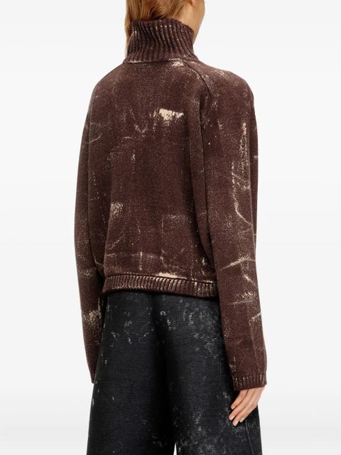 Diesel M-Marcellette half-zip sweater - Brown