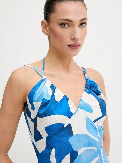 Morgan sukienka kolor niebieski maxi rozkloszowana RSEA.F