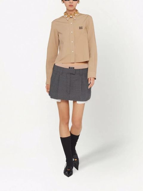 Miu Miu Prince-Of-Wales check mini skirt - Grey - zdjęcie produktu nr 2