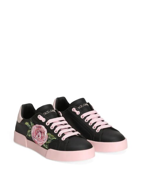 Dolce & Gabbana floral-print sneakers - Black