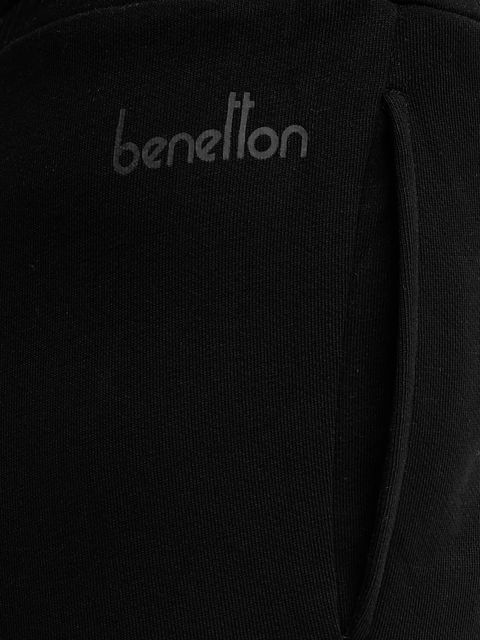 United Colors of Benetton spodnie dresowe bawełniane damskie kolor czarny gładkie 3UNIDF01A