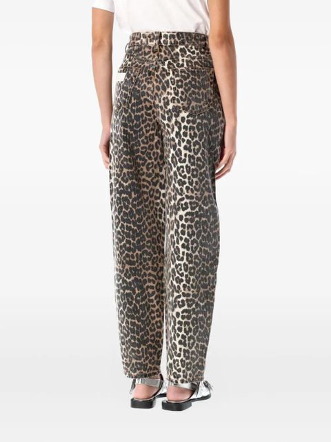 GANNI leopard-print tapered jeans - Neutrals