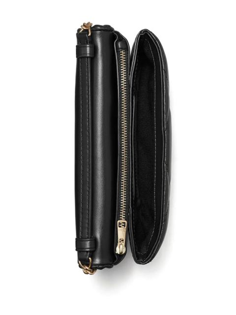 Tory Burch Kira pavé diamond-quilted wallet-on-chain - Black