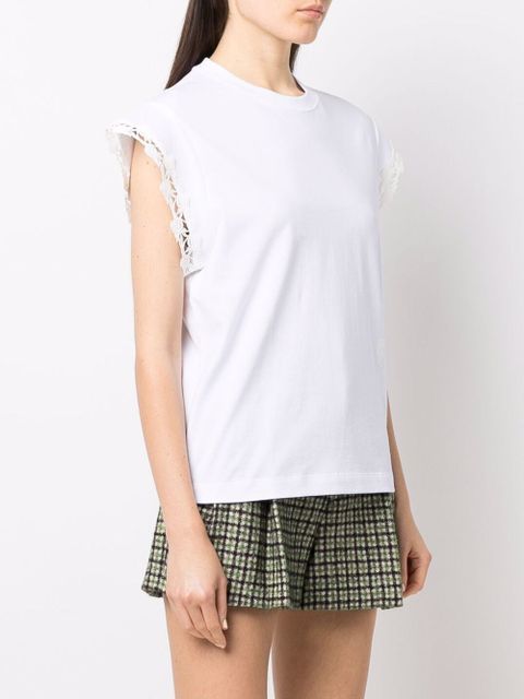 Chloé crochet-trim T-shirt - White - zdjęcie produktu nr 2