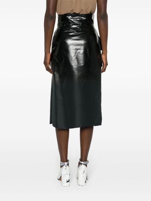 Maison Margiela coated midi skirt - Black