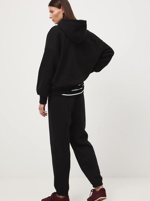 Medicine bluza damska kolor czarny z kapturem gładka