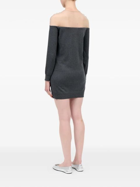 MM6 Maison Margiela long-sleeve mini cotton dress - Grey