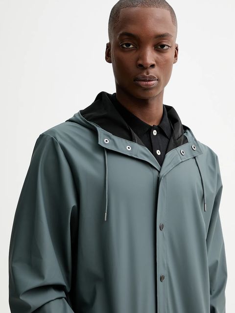 Rains kurtka 12020 Long Jacket kolor niebieski przejściowa 12020