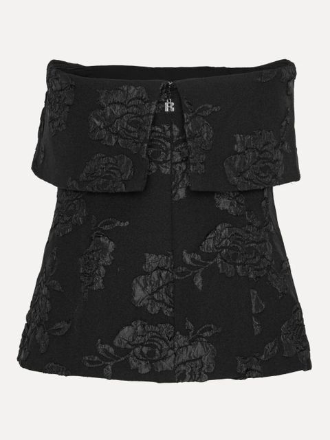 ROTATE BIRGER CHRISTENSEN floral-jacquard top - Black