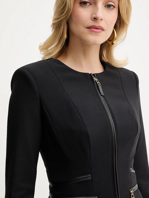Elisabetta Franchi marynarka kolor czarny jednorzędowa gładka GI17356E2