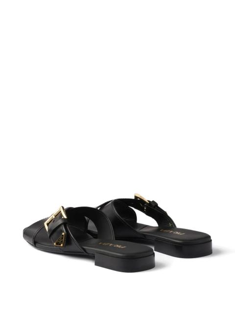 Prada criss-cross buckle sandals - Black