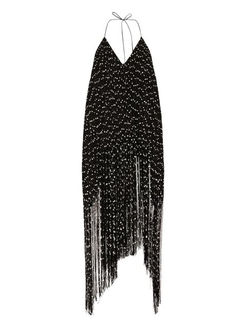 Jacquemus Riviera halter-neck fringe asymmetric dress - Black - zdjęcie produktu nr 1