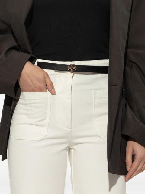 Tory Burch logo-buckle leather belt - 001 BLACK