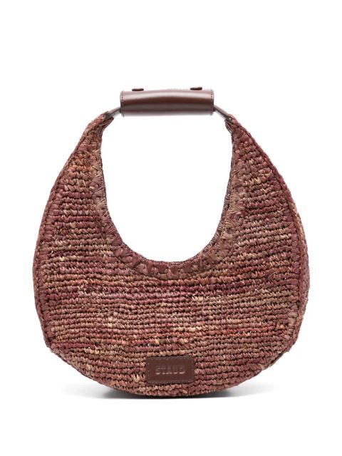 STAUD moon raffia tote bag - Brown
