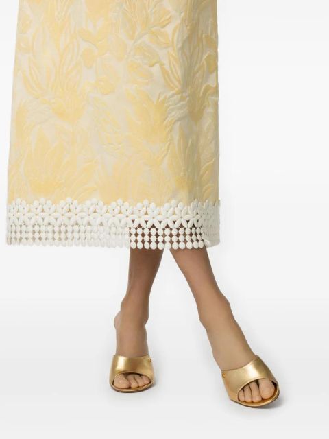 Gianvito Rossi 95mm metallic leather wedge sandals - Gold