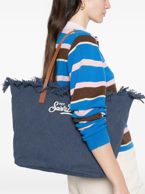 MC2 Saint Barth frayed tote bag - Blue - zdjęcie produktu nr 2