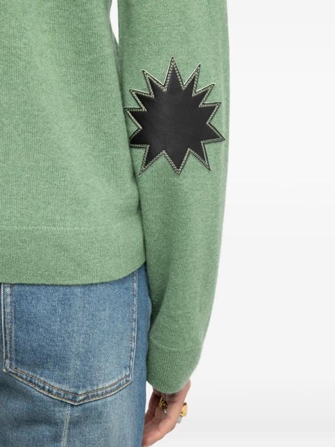 Zadig&Voltaire patch V-neck sweater - Green