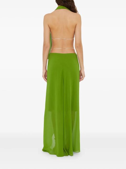 Christopher Esber chain-detail silk top - Green