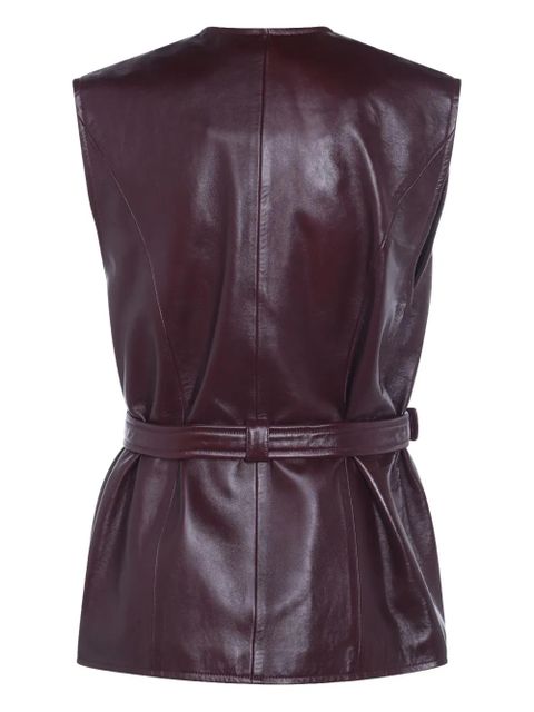 Chloé belted leather pocket vest - Purple