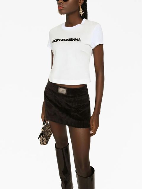 Dolce & Gabbana ribbed velvet mini skirt - Black