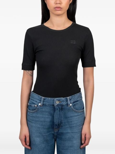 GANNI ribbed T-shirt - Black - zdjęcie produktu nr 1