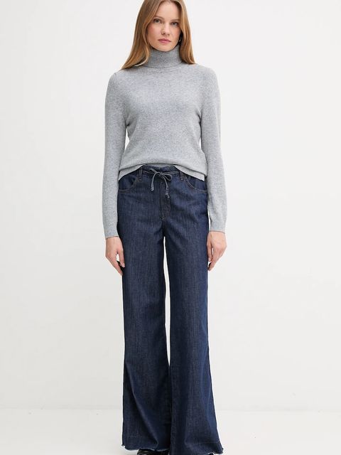 Barbour sweter z wełną damski kolor szary lekki z golfem LKN1077 - zdjęcie produktu nr 2