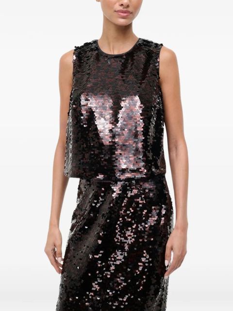 STAUD Seraphina sequin-embellishment top - Black - zdjęcie produktu nr 2