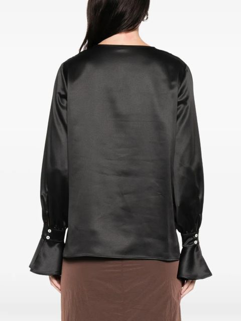 PINKO Filipa cowl-neck long-sleeve blouse - Black