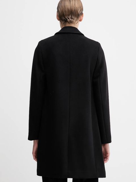 United Colors of Benetton płaszcz z dodatkiem wełny kolor czarny 2V0PDN062