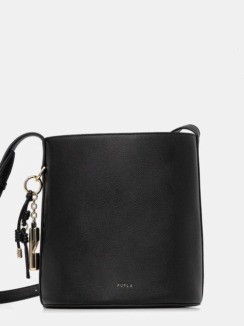 Furla torebka skórzana kolor czarny WB01875 ARE000 O6000 - zdjęcie produktu nr 1