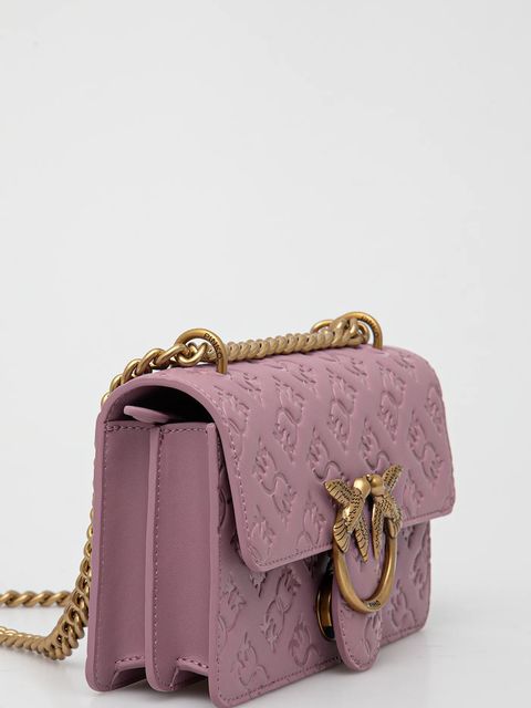 Pinko torebka skórzana kolor różowy 100074 A1YB - zdjęcie produktu nr 2