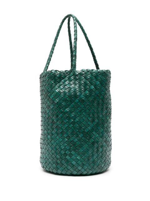 DRAGON DIFFUSION Jacky interwoven leather bucket bag - Green
