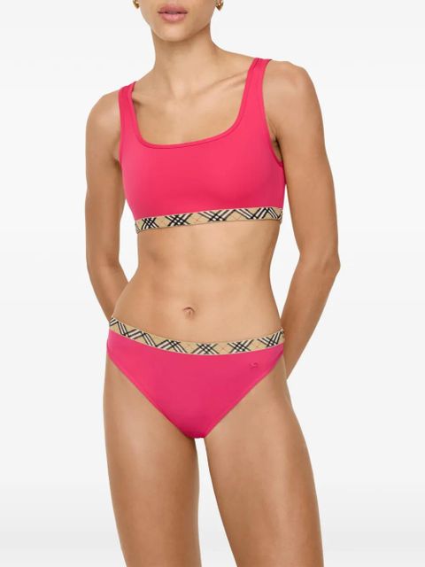 Burberry Check-trim bikini briefs - Pink - zdjęcie produktu nr 2