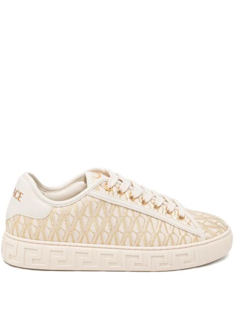 Versace Greca-jacquard canvas sneakers - Neutrals - zdjęcie produktu nr 1