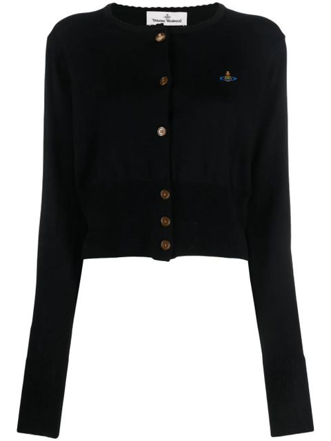 Vivienne Westwood Bea logo-embroidered cropped cardigan - Black - zdjęcie produktu nr 1