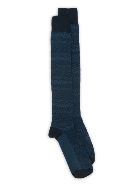 Missoni zigzag knee-high socks - Blue - zdjęcie produktu nr 1