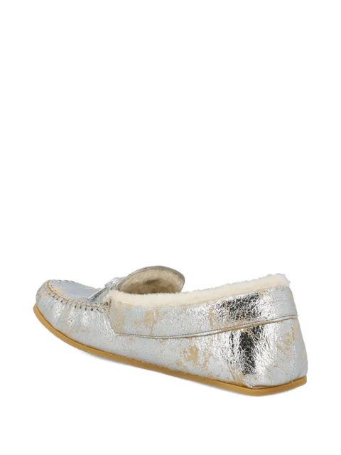 Gucci logo-plaque knot -detail loafers - Silver